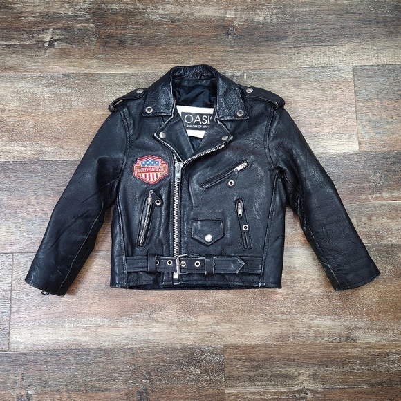 VINTAGE 80s 90s Oasis by Shalom of New York Motorcycle Biker Leather Jacket - Picture 1 of 9